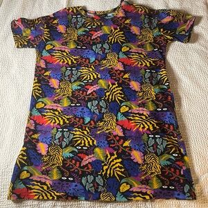 Nooworks Tropitrip Tee Dress size Small 🐯🌴🌴🦜